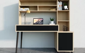 Contemporary Home Office Desk With Hutch