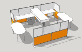 2 Person Office Cubicle