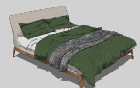 Rustic Wooden Platform Bed