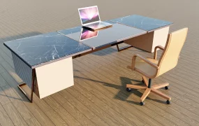 Modern Executive Office Desk With Marble Top