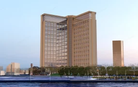 High Rise Waterfront Hotel Master Plan Scene