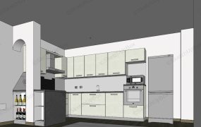 L Shape Traditional Simple Kitchen Design