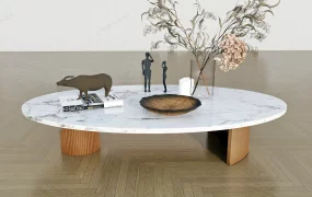 Oval Marble Top Coffee Table