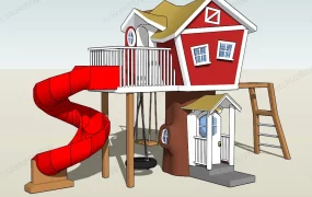 Playhouse With Swing And Slide