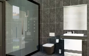 Small Black Bathroom Idea