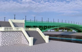 Footbridge Over River