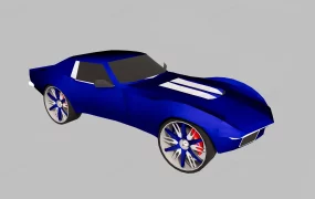 Blue Race Car Cartoon