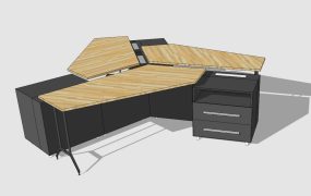3 Person Office Workstation Desk
