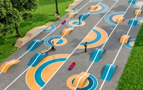 Colorful Outdoor Skate Park Pump Track