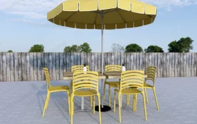 Yellow Patio Set With Umbrella