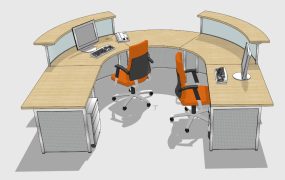 2 Person U Shaped Reception Desk
