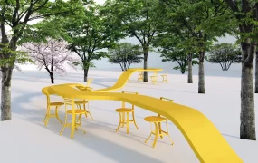 Floating Yellow Bench