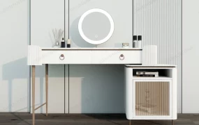 White Makeup Vanity With Lighted Mirror