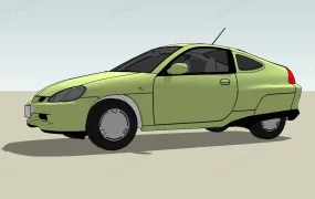 Green Coupe Car