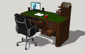 Vintage Computer Desk And Chair