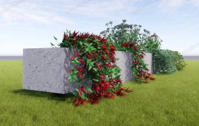 Rectangular Concrete Raised Bed