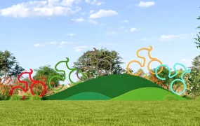 Sports Park Cycling Art Sculpture