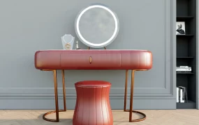 Red Makeup Vanity Set