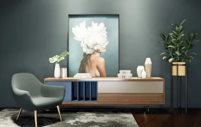 Mid Century Modern Living Room Corner
