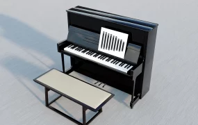 Black Upright Piano