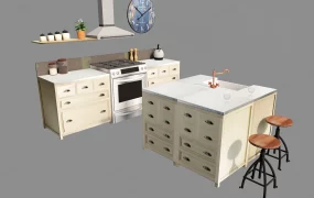 Cottage Style Kitchen With Island