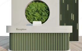 Elegant Olive Green Reception Desk