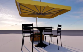 Black Patio Set With Umbrella