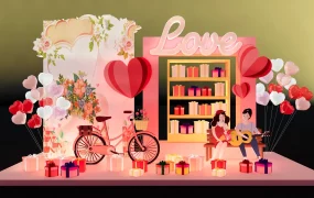 Valentine's Day Art Installation