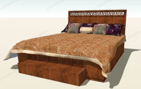 Antique Wood Bed With Headboard