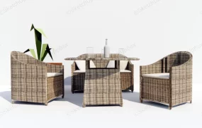 4 Piece Rattan Patio Set