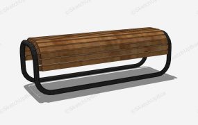 Metal And Wood Park Bench