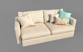 Beige Contemporary Loveseat Sofa
