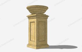 Square Limestone Cast Pedestal Planter