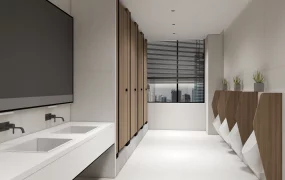 Commercial Modern Men's Restroom Interior SketchUp 3D Model