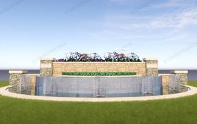 Garden Bed With Water Fountain