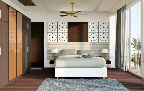 Asian Bedroom With Balcony
