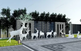 Outdoor Garden Deer Statues