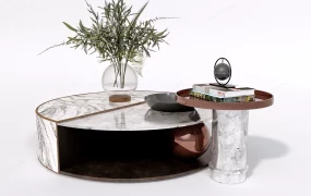 Round Nesting Coffee Table Set