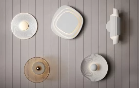 Five Modern Minimalist Wall Sconce Set SketchUp 3D Model