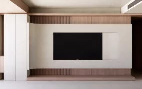 Zen Entertainment Wall Design Idea