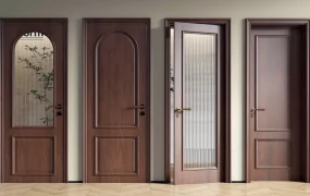 Classic Modern Walnut Interior Door Set SketchUp 3D Model