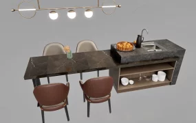Modern  Kitchen Island Dining Table Combo