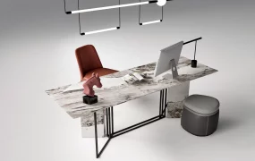 Modern Marble Executive Desk Set SketchUp 3D Model