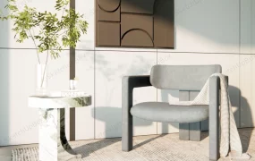 Modern Armchair And Side Table