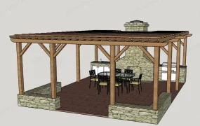 Pergola Over Outdoor Kitchen