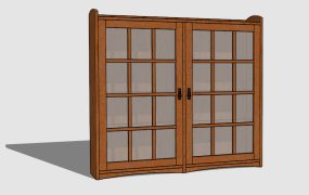 Vintage Book Cabinet with Glass Doors