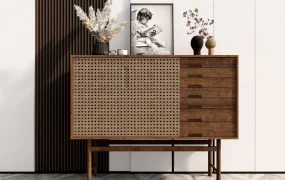 Modern Rattan Dresser