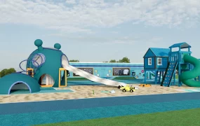 Neighborhood Playground With Sandpit