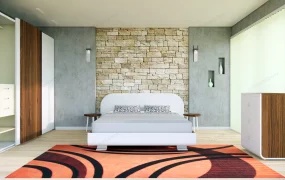 Industrial Bedroom With Brick Wall