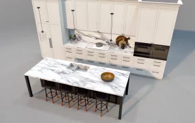 White Kitchen Cabinets With Island